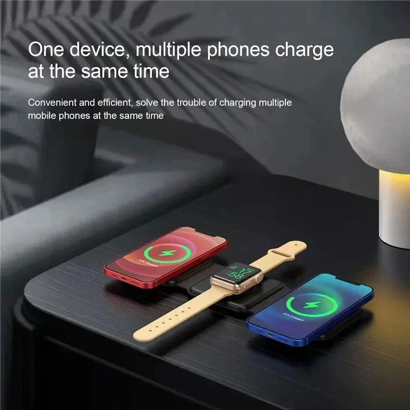 Wireless Charger Watch - 3-in-1 Magnetisches Tragbares Kabelloses Ladegerät für