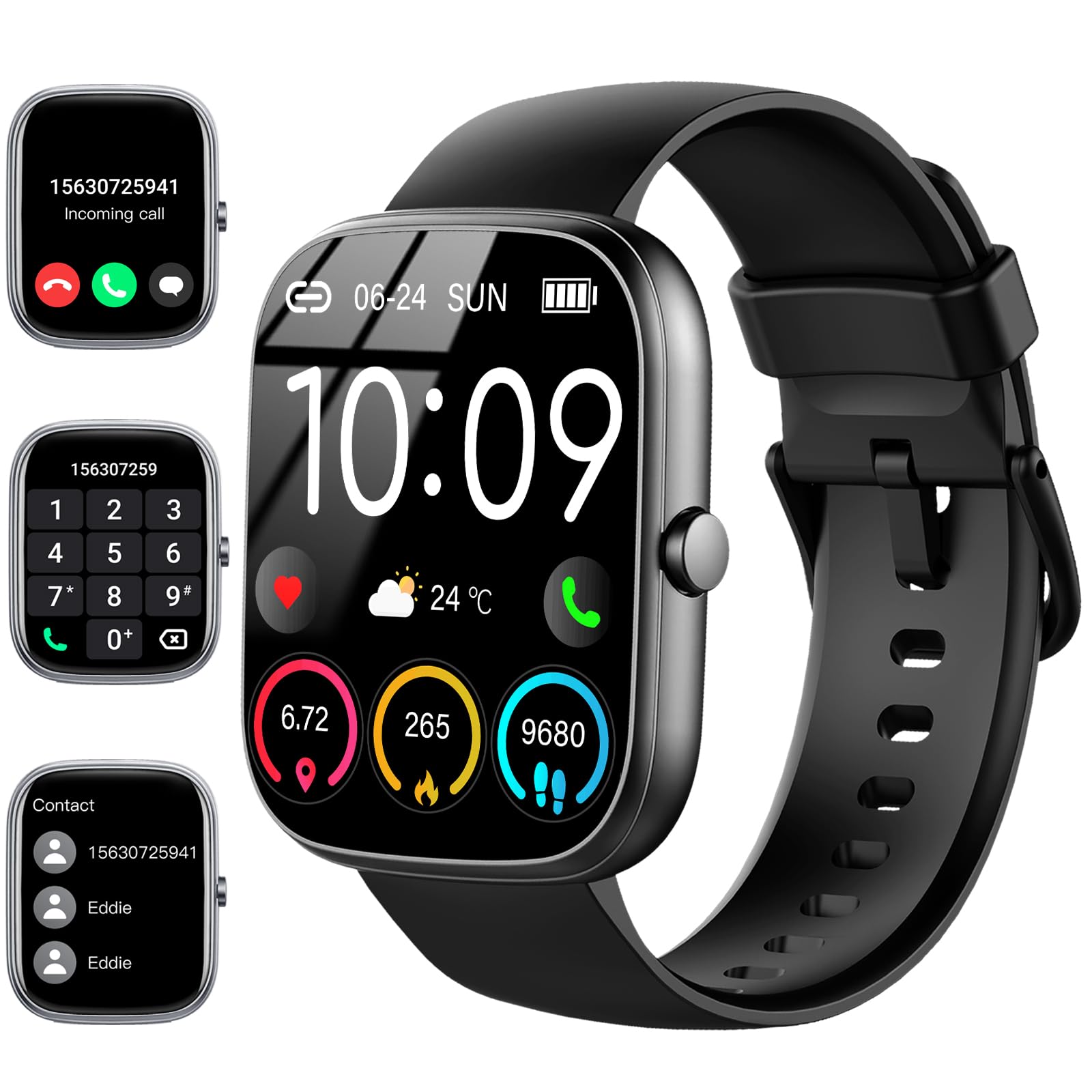 Smartwatch Faces - Smartwatch, 1,91-Zoll-Smartwatch (Antwort/Anruf tätigen), wasserdichter IP68-Fitness-Tracker,