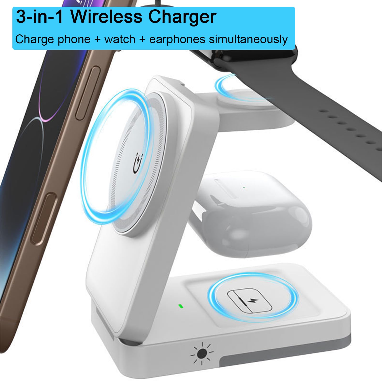 3-in-1 Faltbares Kabelloses La – Wireless Charger Watch Bewertung und Preis